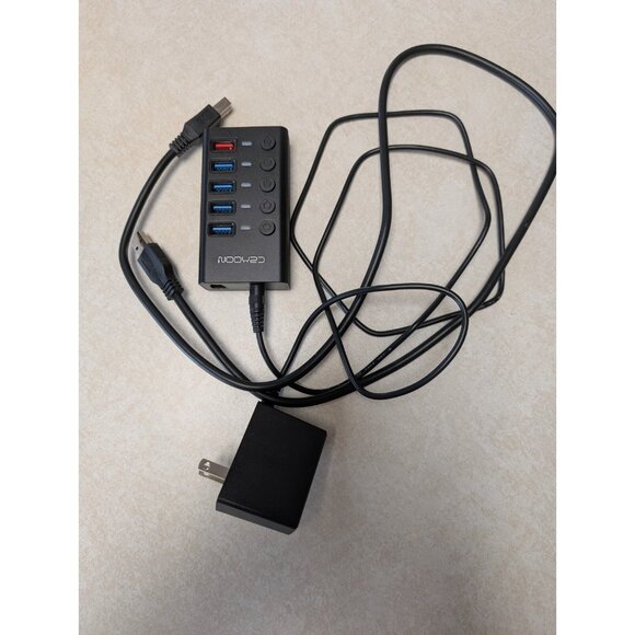 Czhoon 5-Port USB Expansion Hub Aluminum Powered USB 3.0 Hub with Charging Ports - Picture 2 of 5